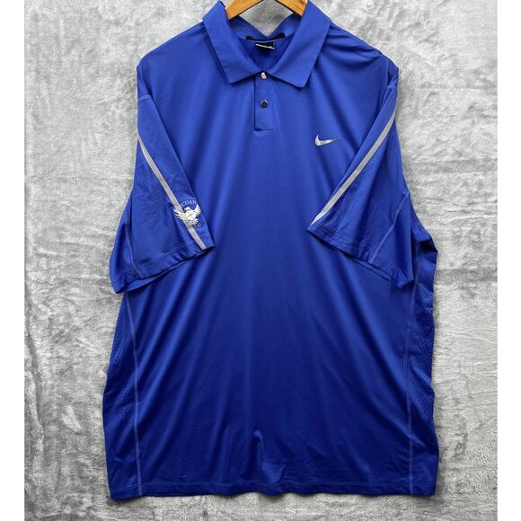 Nike Tiger Woods Collection Dri-Fit Blue Short‎ Sleeve Golf Polo Shirt Size XL - Picture 1 of 14